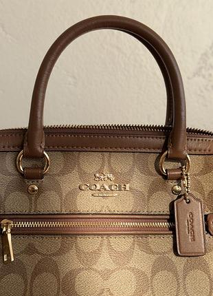 Оригінальна сумка coach rowan satchel signature canvas