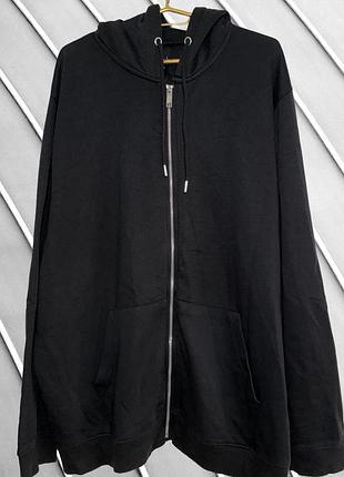 Мужская черная зепка boohooman xl 52 54 мен кофта на замке черная худи с молнией базовая спортивная кофта на молнии 54