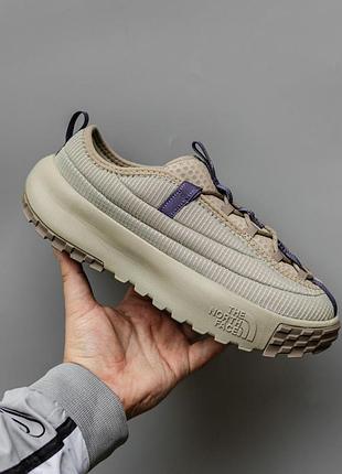 Бежеві кросівки унісекс the north face tnf low never stop lace beige khaki х норт фейс 40