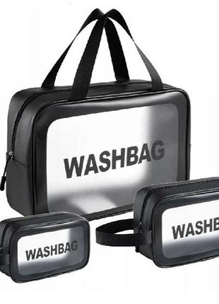Набір косметичок ecarla washbag 3в1 чорний