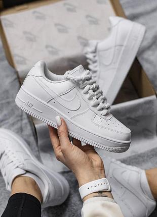 Білі кросівки унісекс nike air force 1 low white rope laces х найк ейр форс 46