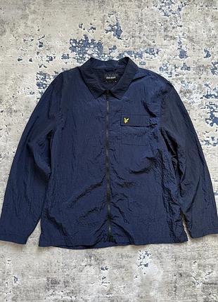 Нейлонова вітровка, овершот lyle & scott nylon metal zip through overshirt dark navy