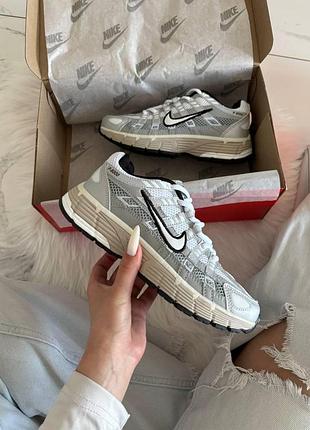 Серебристые кроссовки унисекс nike p-6000 dark silver beige х найк 37