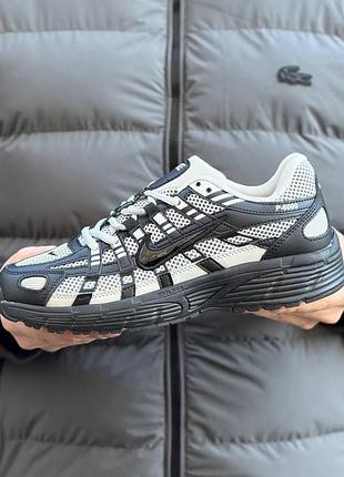 Мужские бежевые кроссовки nike p-6000 beige black х найк 42