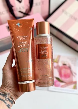 Спрей та лосьйон для тіла з шиммером bare vanilla joy victoria’s secret