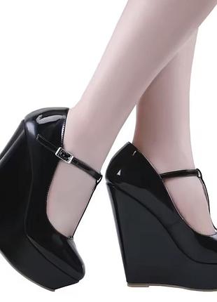 Туфлі на танкетці wedge heels y2k goth alt альт готика