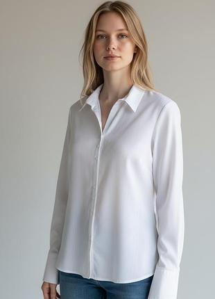 Белая стильная стрейчевая блузка рубашка dorothy perkins