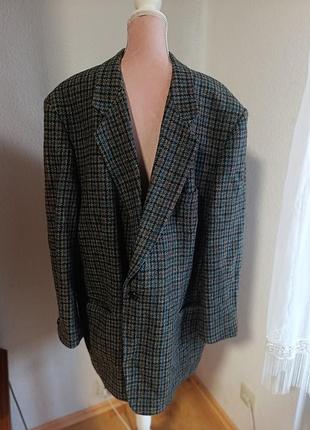 Элитный шерстяной пиджак harris tweed x high &amp; mighty / шотландский твидовый блейзер 100% шерсть, ближний.