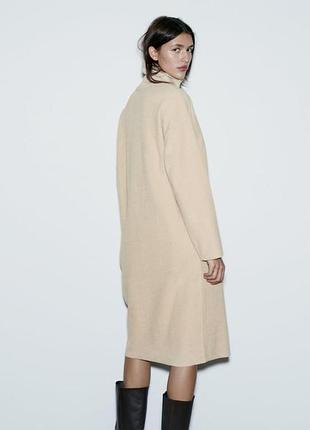Теплое ворсистое трикотажное платье миди zara оверсайз р. m