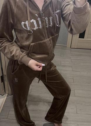 Жіночий спортивний костюм juicy couture велюровий коричневий