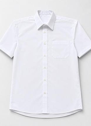 Біла класична сорочка marks & spencer з коротким рукавом (розмір xs / комір 38 см / 15 yrs)