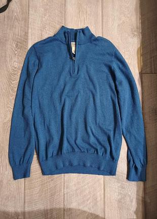 Мужской свитер на молнии (quarter-zip) хлопок кашемир