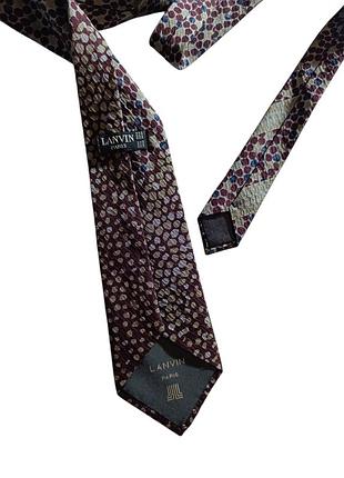 Винтажный шелковый галстук lanvin paris (100% pure silk) / оригинал