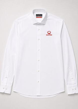 Біла бавовняна сорочка eterna cover shirt slim fit (розмір 41 / l / non-iron)