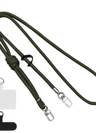 Шнурок із двома кріпленнями (8 мм) 150 см army green