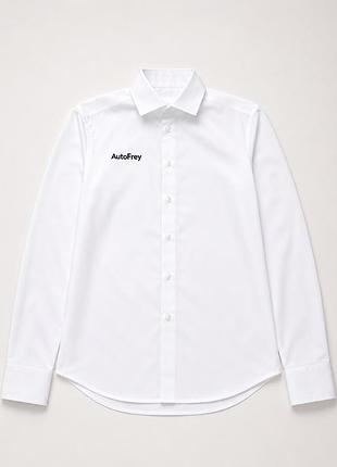 Біла бавовняна сорочка seidensticker shaped fit з вишивкою autofrey (комір 40 / m)