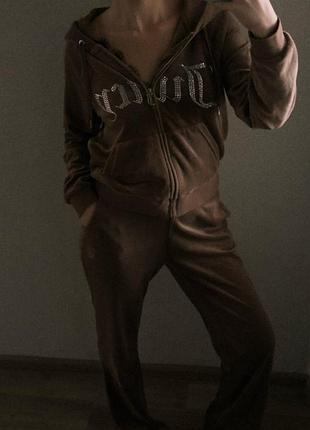 Жіночий спортивний костюм juicy couture велюровий коричневий
