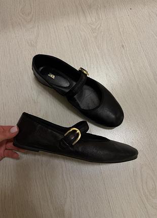 Балетки шкіряні zara