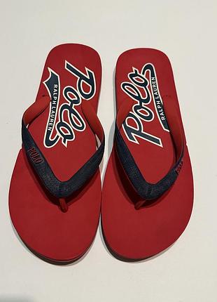 Сланцы, шлепки, вьетнамки polo ralph lauren red/blue whitlebury flip flops