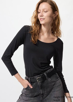Термолонгслив с круглым вырезом heattech extra warm от uniqlo