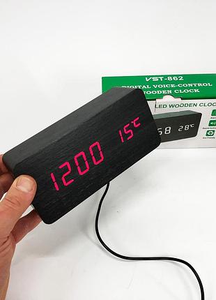 Часи зі світним дисплеєм vst-862, led годинник з датчиком температури вологості, часи зі світним табло ld-98