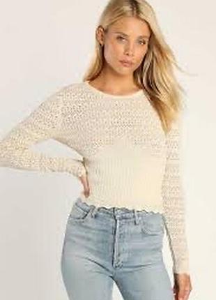 Трикотажний лонгслів (топ кроше) від бренду zara
