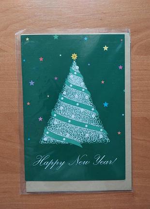 Новорічна листівка happy new year открытка на новый год с новым годом