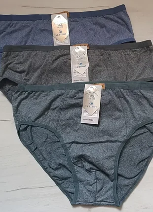 Мужские хлопковые трусы veriboy 3xl (37-38 см) (набор 6 шт)