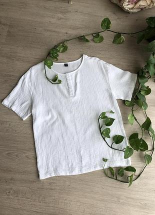 Чоловіча літня футболка бренду shein, виготовлена ​​з мусліну розмір s