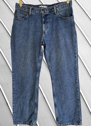 Мужские синие джинсы wrangler w36 l30 xl xxl 52 54 вранглер прямые классические синие джинсы прямого кроя вранглер оригинал 54