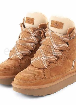 Високі кросівки-черевики ugg highmel у класичному коричнево-рудому відтінку chestnut (каштановий). розмір:36,матеріал:шкіра