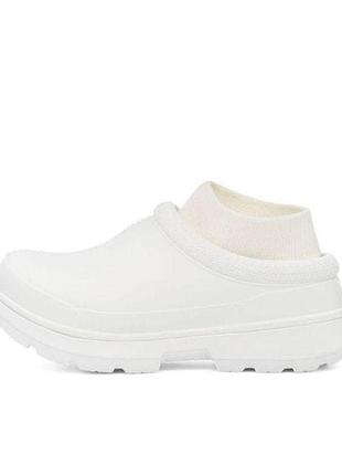 Водонепроникні сабо (гумові чоботи) ugg tasman x у білому кольорі (bright white), виконані у форматі взуття 2-в-1.розмір:37;матеріал:гума