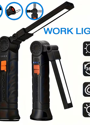 Аккумуляторный фонарь worklight g-51 мини cob+xpe с магнитом и крючком 2w 500 мач ip44