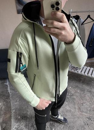 Зимняя кофта на молнии мята grand m, l, xl, xxl