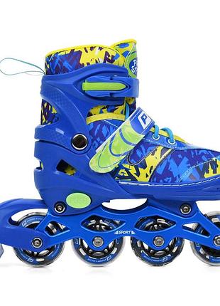 Детские раздвижные роликовые коньки profi sport 29–31 a-4160-xs синий