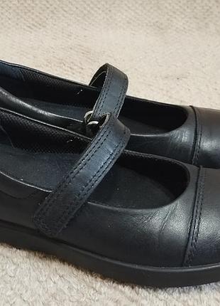 Туфли кожаные школьные черные ecco