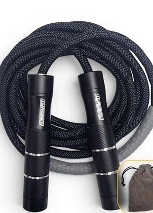 Скакалка для бокса easyfit crosspower 2 в 1, скоростная с отягощением ,с чехлом (ef-2821-bk)