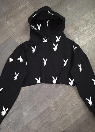 Кроп-худи playboy &amp; missguided утепленный размер s-m