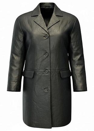 Женский кожаный тренч front, натуральная кожа, made in italy, l/48