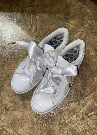 Кросівки жіночі puma basket білі, розмір 38.5, довжина устілки 24.5-25 см