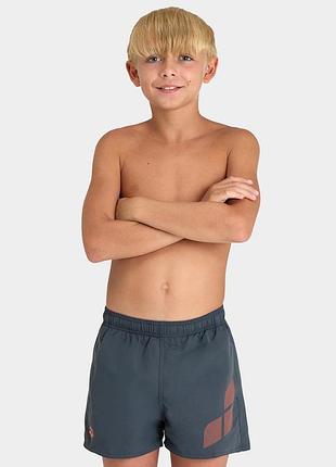 Шорты для плавания arena beach short logo r серый, оранжевый дит
