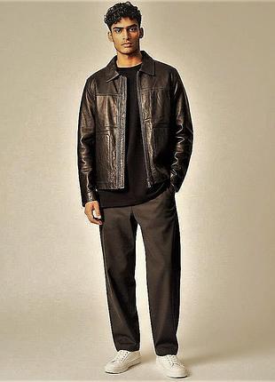 Чоловіча шкіряна куртка front leatherwear, натуральна шкіра nappa 🇮🇹,s (44)