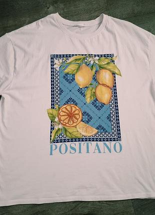 Трендовая оверсайз футболка с принтом positano limes &amp; lemons 🍋 размер xl