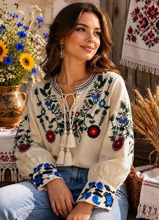 🥀рубашка вышиванка лён фабричный китай