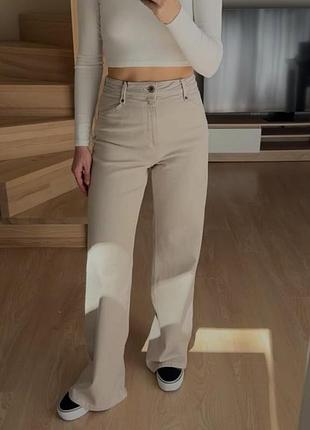 Джинсы zara comfort wide leg 36 размер s/m, m, тянутся, джинсы свет серого цвета