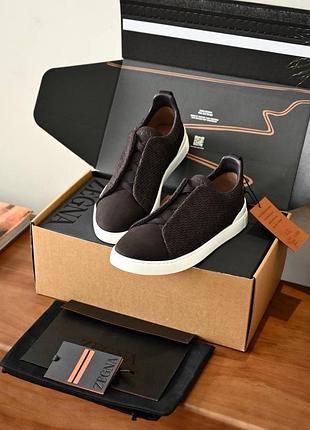 Чоловічі класичні кросівки з натуральної замші zegna