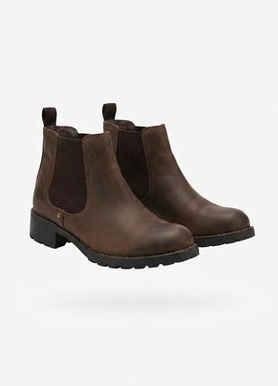 Женские коричневые ботинки челси vox shoes демисезонные на низком каблуке 38 размер