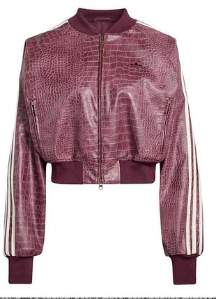 Жіноча бордова куртка-бомбер adidas originals sst pleather crocodile crop track jacket розмір xl