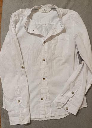 Белая рубашка для мальчика от h&amp;m 100% коттон
