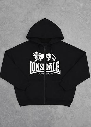 Зіп-худі lonsdale (чорні, різні принти на вибір)